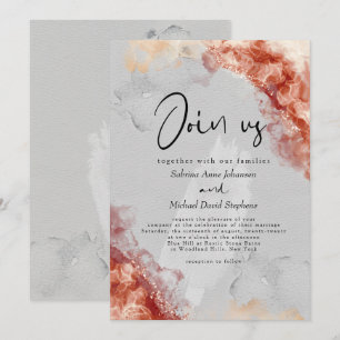 Invitation MARIAGE Encre alcoolique Clay Sedona Crémeuse et