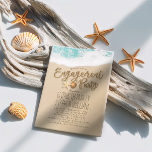 Invitation Mariage Engagement Party Summer Beach Starfish