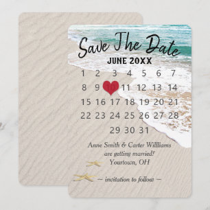Invitation Mariage Enregistrer la date Calendrier sur Ocean S