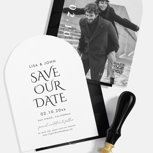 Invitation Mariage Enregistrer la date Photo Arch (Créateur téléchargé)