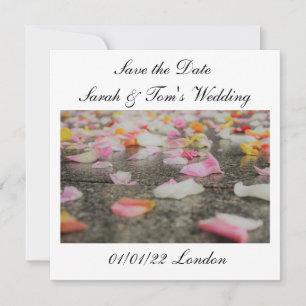 Invitation mariage enregistrer la date rose pétales enregistr