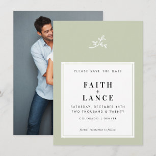 Invitation MARIAGE ENREGISTRER LA DATE simple mignon brindill