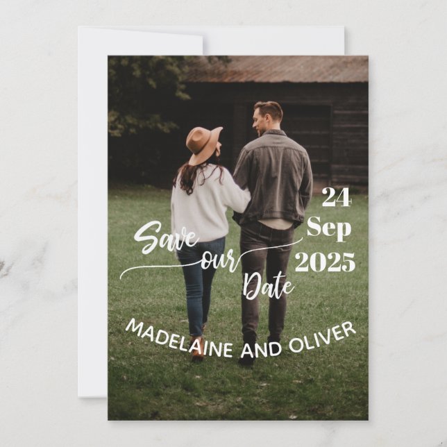 Invitation Mariage Enregistrer la date Simple Photo moderne (Devant)
