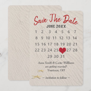 Invitation Mariage Enregistrer le calendrier des dates sur le