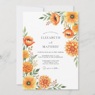 Invitation Mariage époustouflant de prairie orange