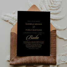 Mariage Espagnol Classique Noir et Or Boda