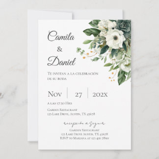 Invitation Mariage espagnol de verdure sauge