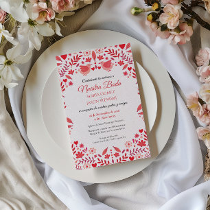 Invitation Mariage Espagnol Élégant et Esthétique aux Fleurs 