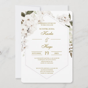 Invitation Mariage espagnol floral Boho blanc