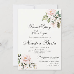 Invitation Mariage espagnol rose pâle