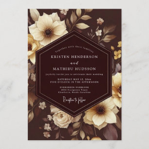 Invitation Mariage Espresso Ivoire Baroque