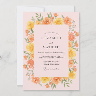 Invitation Mariage Estival Aérien aux Pêches