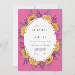 Invitation Mariage Estival Enjoué Magenta