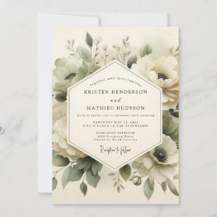 Invitation Mariage Éternel Fleur de Sauge Verte