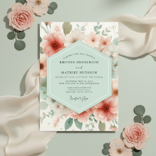 Invitation Mariage Ethéré de Fleur de Pêcher