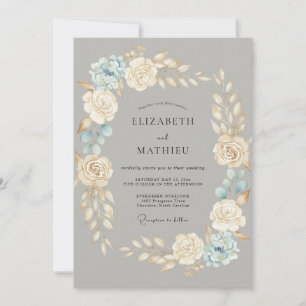 Invitation Mariage Éthéré Gris d'Hiver