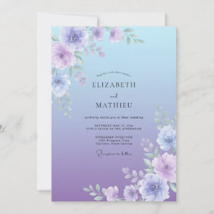 Invitation Mariage Éthéré Ombré Lavande