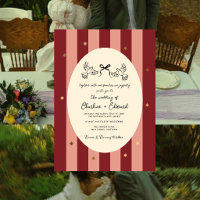 Mariage étoile dorée rayée rose rouge 