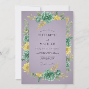Invitation Mariage Eucalyptus à l'arche de Succulente Mauve