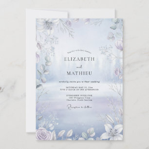Invitation Mariage Eucalyptus Argent Glacé