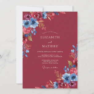 Invitation Mariage Eucalyptus au feuillage de la Bleuet cramo