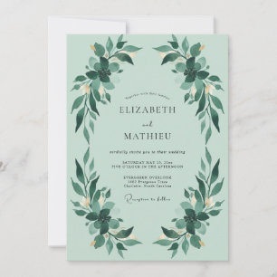 Invitation Mariage Eucalyptus au Feuillage de Menthe et de Me