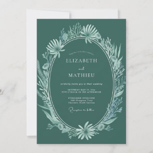 Invitation Mariage Eucalyptus au Feuillage de Pin Sombre