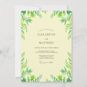 Invitation Mariage Eucalyptus au Feuillage Jaune Beurre