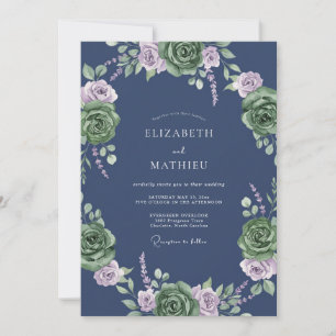 Invitation Mariage Eucalyptus au feuillage lilas ardoise