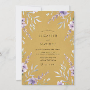 Invitation Mariage Eucalyptus au feuillage pourpre et moutard