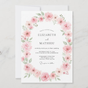 Invitation Mariage Eucalyptus au feuillage rose poussiéreux