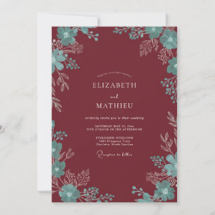 Invitation Mariage Eucalyptus au Feuillage Turquoise