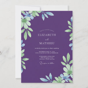 Invitation Mariage Eucalyptus au Feuillage Violet Profond