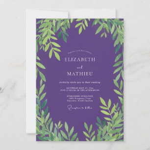 Invitation Mariage Eucalyptus au Feuillage Violet Profond