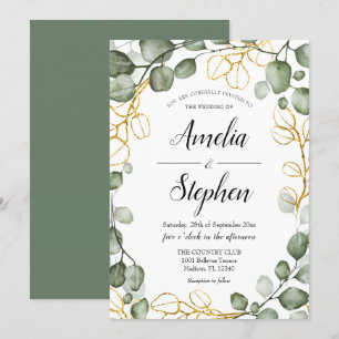 Invitation Mariage Eucalyptus de la couronne de feuillage