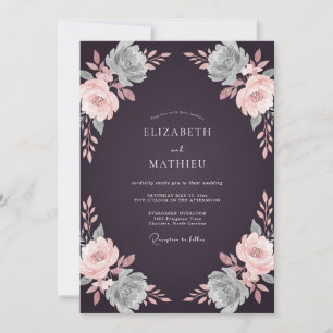 Invitation Mariage Eucalyptus et Prunier Maussade