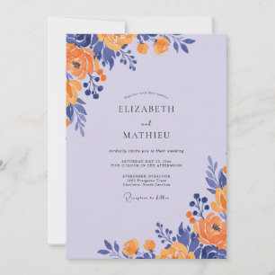 Invitation Mariage Eucalyptus Feuillage Ambre Lavande