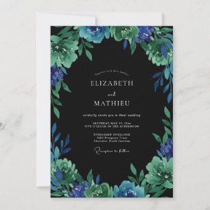 Invitation Mariage Eucalyptus Feuillage Indigo Jade