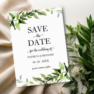 Invitation Mariage Éucalyptus Verdure Enregistrer La Date