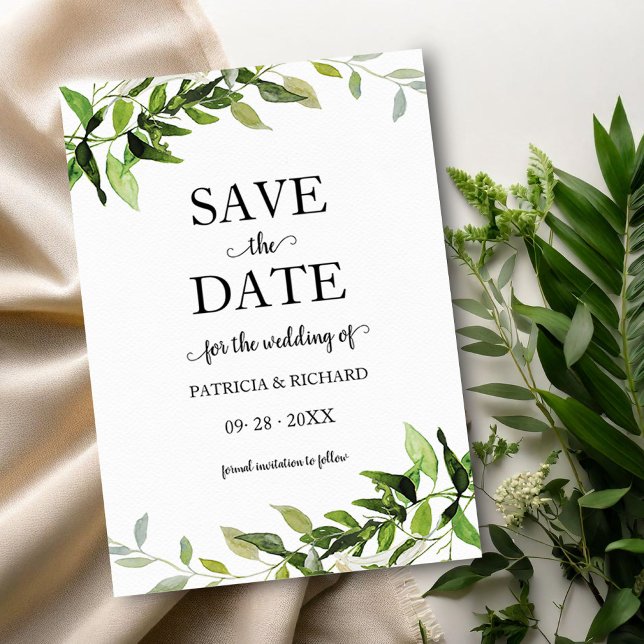 Invitation Mariage Éucalyptus Verdure Enregistrer La Date (Créateur téléchargé)