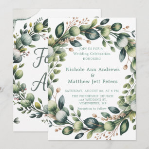 Invitation Mariage Eucalyptus Vert Mint & Sage