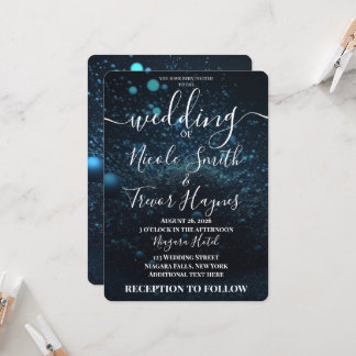 Invitation Mariage Explosion de Poussière Bleue Personnalisé