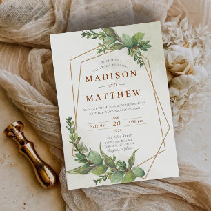Invitation Mariage extérieur botanique rustique verdoyant