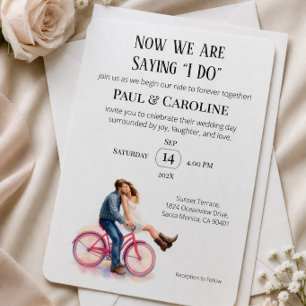Invitation Mariage extérieur de couple romantique moderne et 