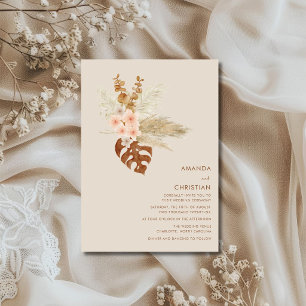Invitation Mariage extérieur rustique de fleurs d'automne boh
