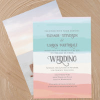 Mariage extérieur turquoise Peach Watercolor Sunse