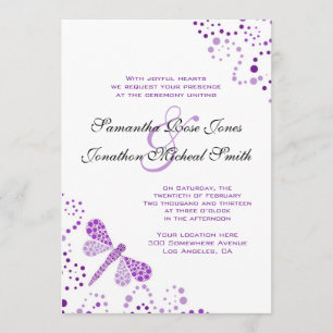 Invitation Mariage fait sur commande de Pointillism blanc