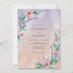 Invitation Mariage Fantaisie Fleur de Lavande