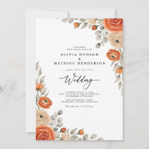 Invitation Mariage Fantaisie Florale Ambre