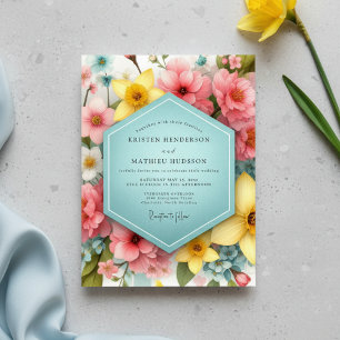 Invitation Mariage Fantaisie Florale Rose
